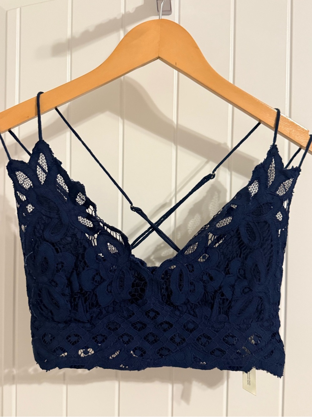 Free People Navy Blue Crochet Lace Bralette